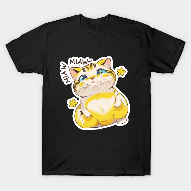 Cat Miaw Miaw T-Shirt by LycheeDesign